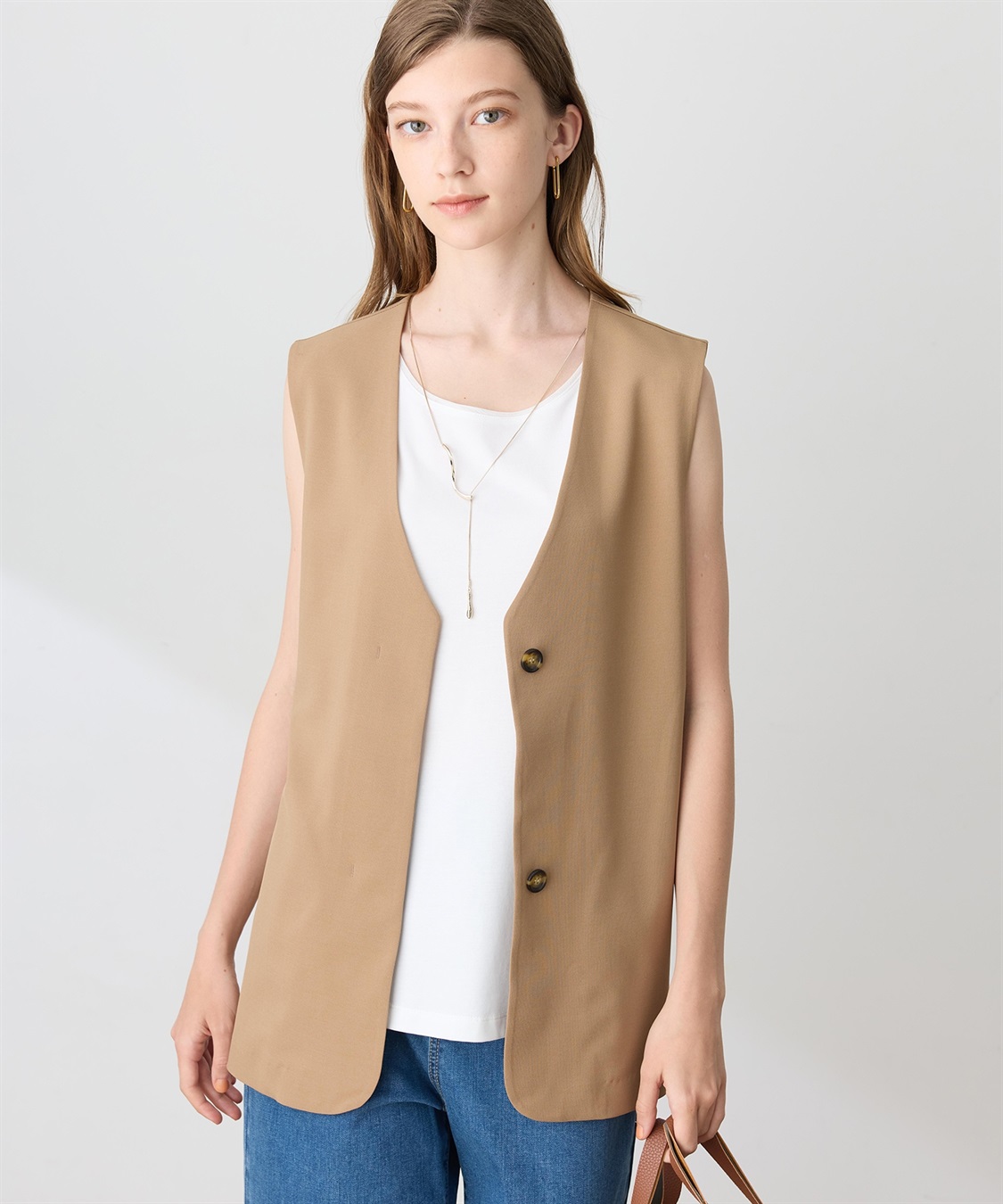 LE SOUK HOLIDAY ジョーゼットストレッチベスト【接触冷感・UVカット・シワになりにくい】_variation_2