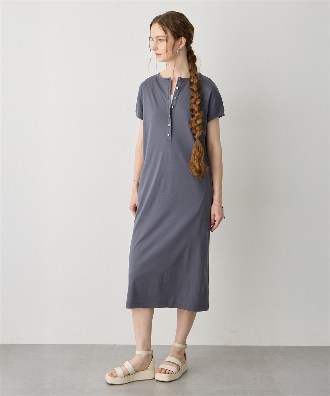 LE SOUK HOLIDAY ヘンリーネックワンピース【接触冷感・吸水速乾】_main