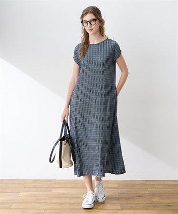 LE SOUK HOLIDAY ストレッチリネンライクプリントワンピース【接触冷感・UVカット】_variationthumb_2