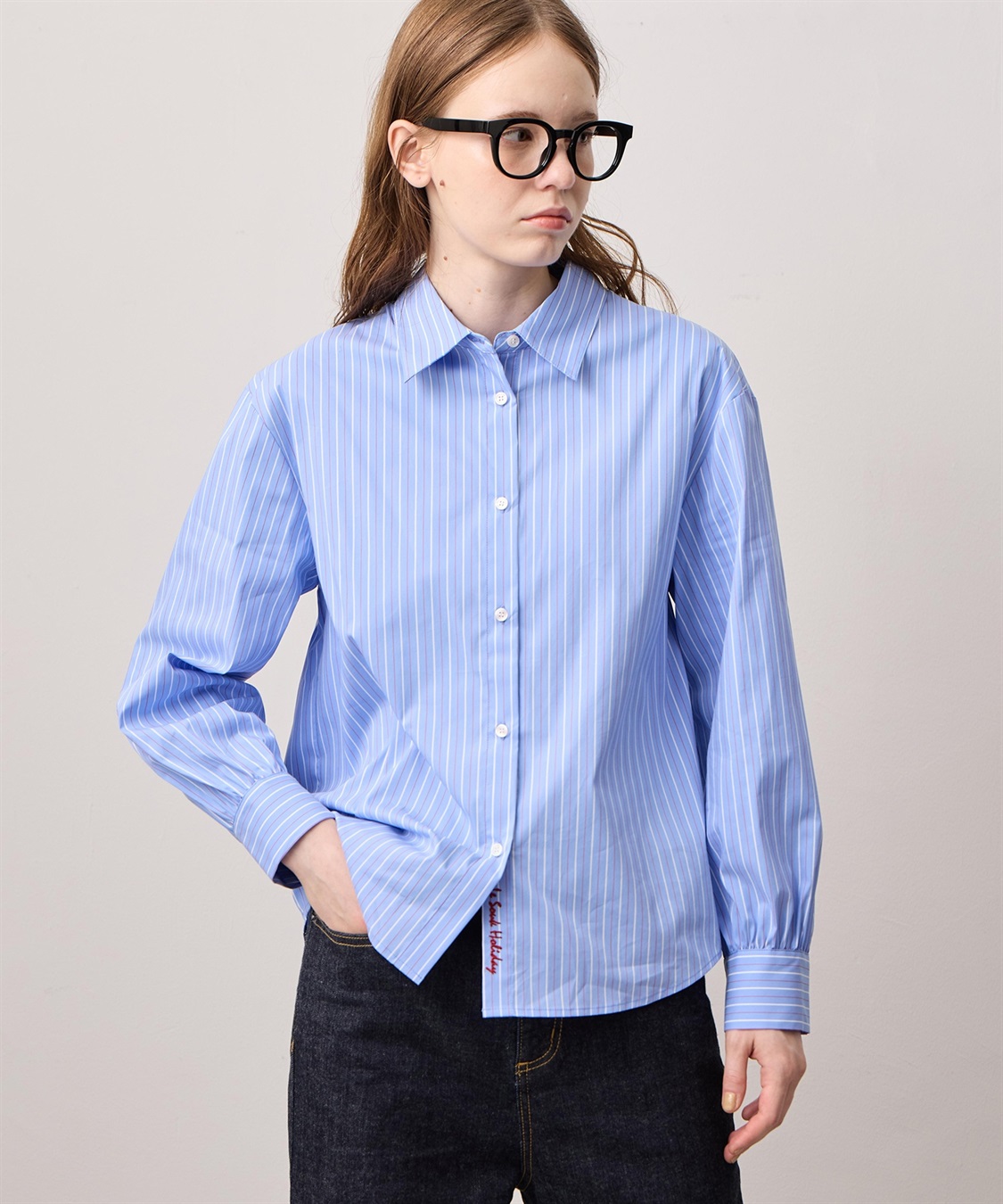 LE SOUK HOLIDAY レギュラーカラーストレッチベーシックシャツ_main