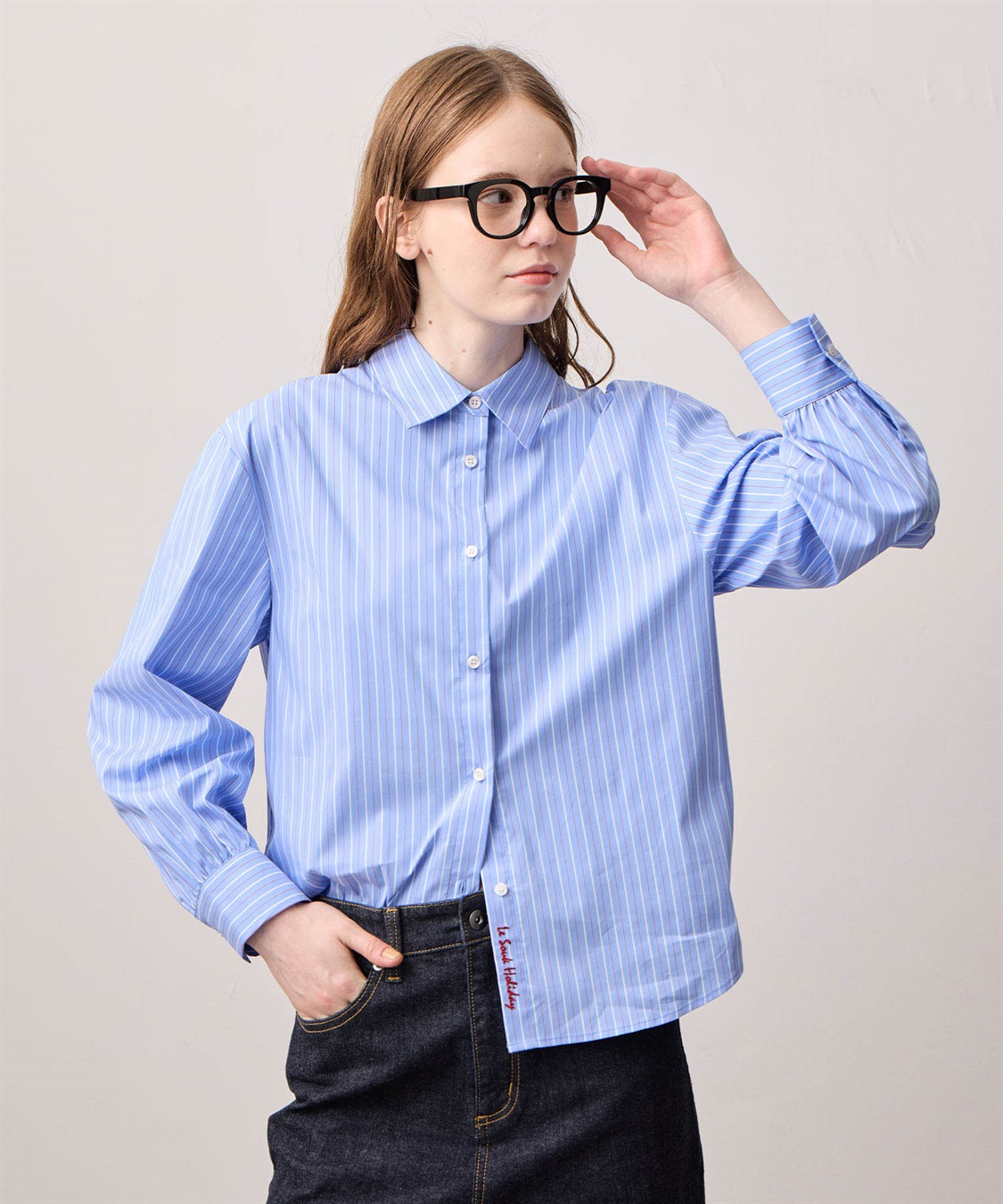 LE SOUK HOLIDAY レギュラーカラーストレッチベーシックシャツ_variation_2