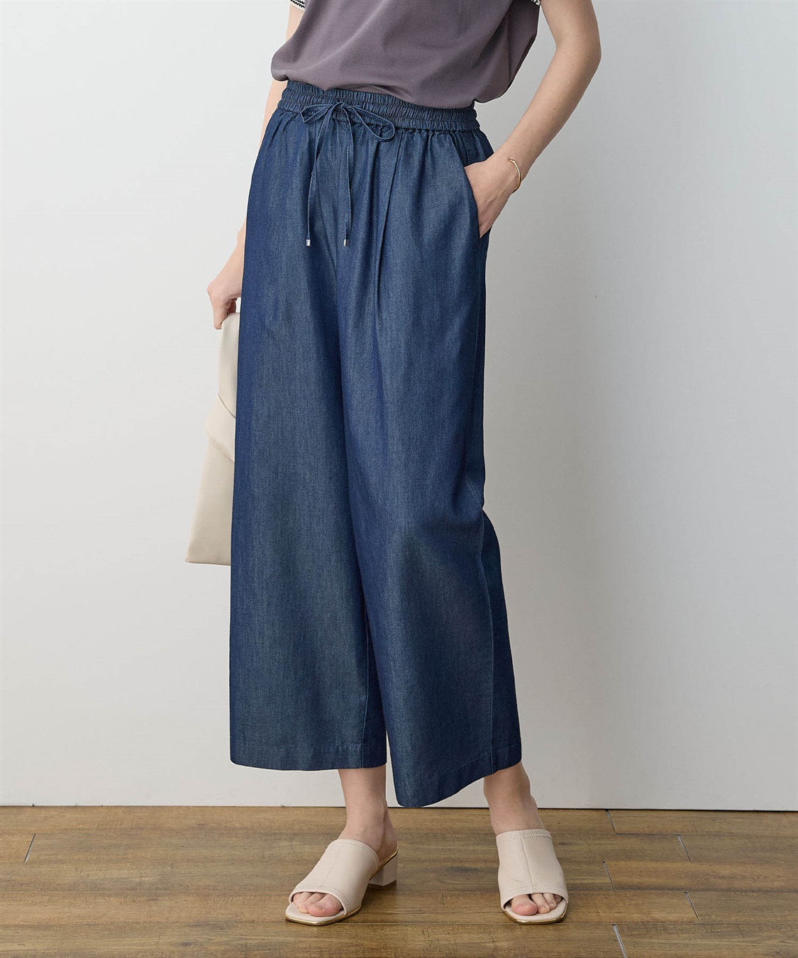 LE SOUK HOLIDAY デニムタックワイドパンツ_main