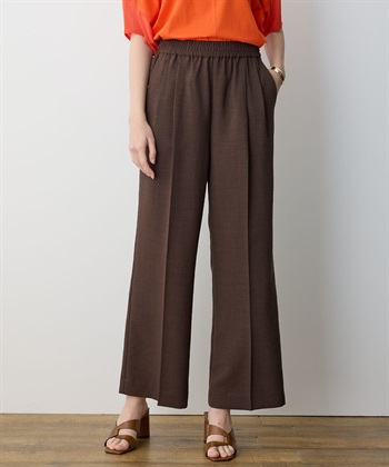 リネンライクパンツ【接触冷感】(ブラウン-M)
