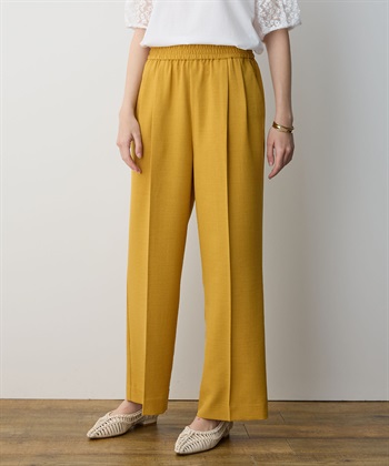 リネンライクパンツ【接触冷感】(イエロー-M)