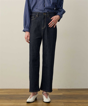 ワイドデニムパンツ(ネイビー-M)