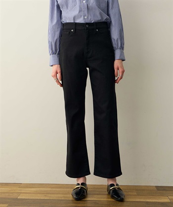 ストレートデニムパンツ(ブラック-M)