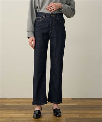 ストレートデニムパンツ(ネイビー-M)