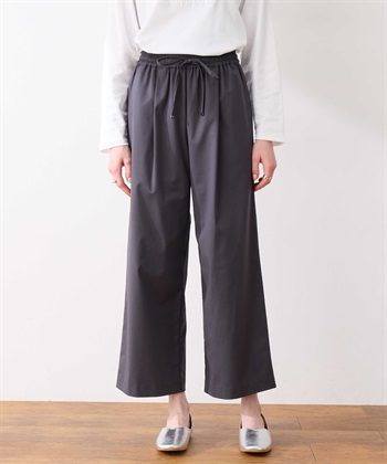タックワイドパンツ(チャコールグレー-M)