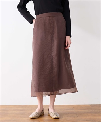 レイヤードスカート(ブラウン-M)