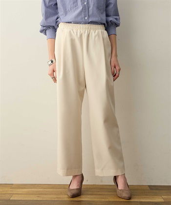 スマートワイドパンツ(オフホワイト-M)