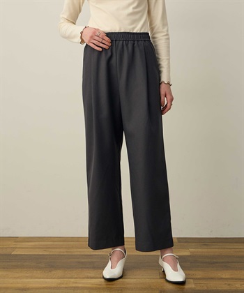 スマートワイドパンツ(チャコールグレー-M)