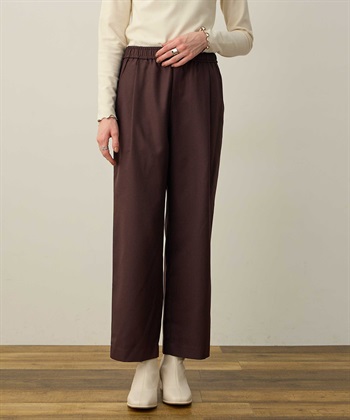 スマートワイドパンツ(ダークブラウン-M)