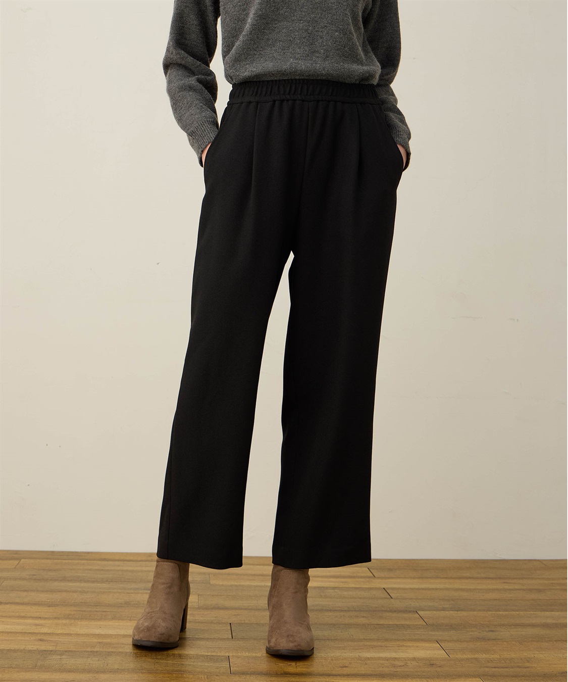 LE SOUK HOLIDAY ウーリッシュタックストレートパンツ_variation_1