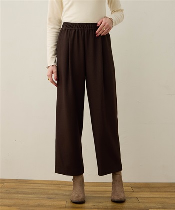 ウーリッシュタックストレートパンツ(ダークブラウン-M)