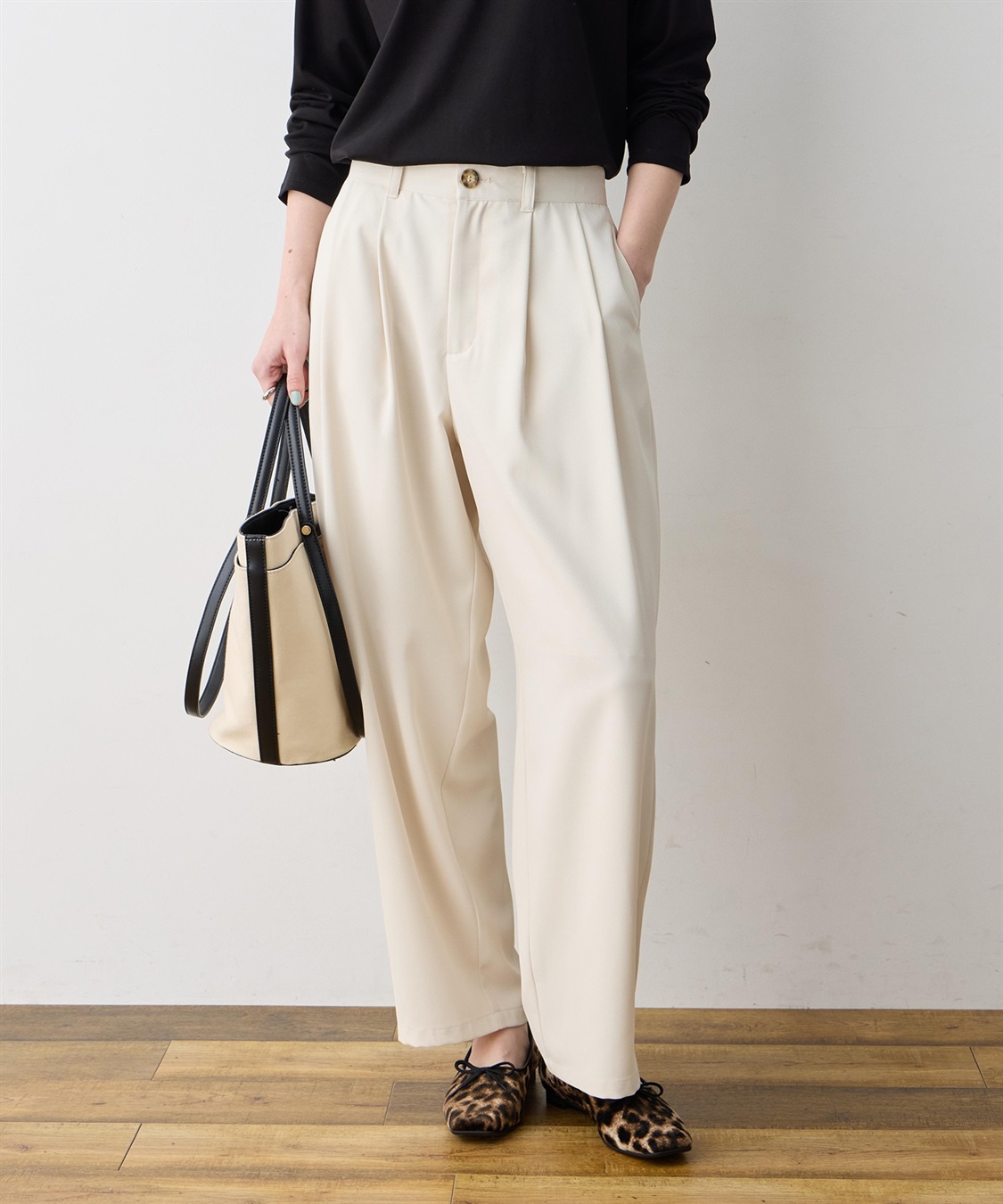 LE SOUK HOLIDAY 【WEB限定】タックカーブパンツ【後ろウエストゴム】_variation_1