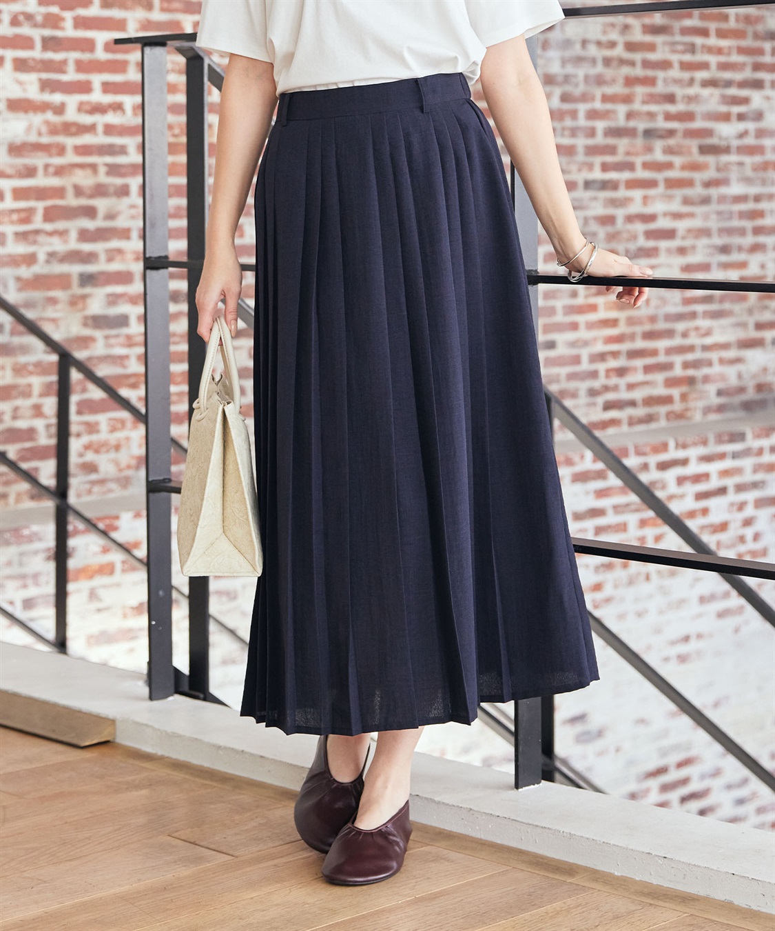 LE SOUK HOLIDAY 《WEB限定》軽やかプリーツ風ロングスカート