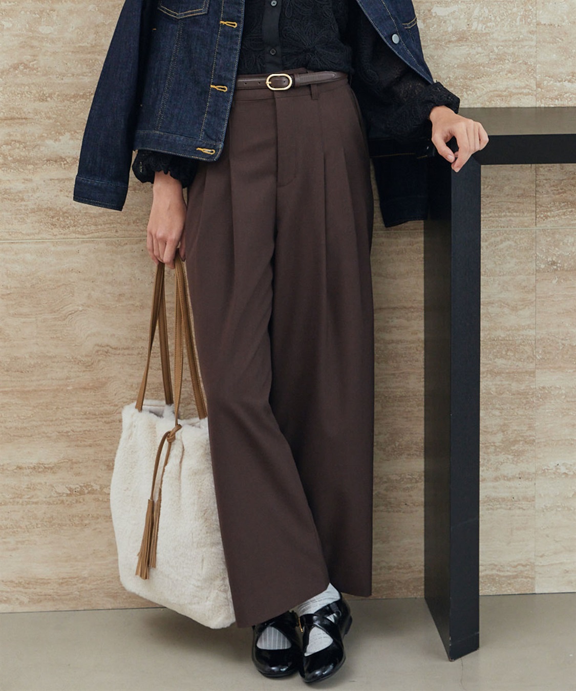 LE SOUK HOLIDAY タックチノパンツ【UVカット・後ろウエストゴム】_variation_3