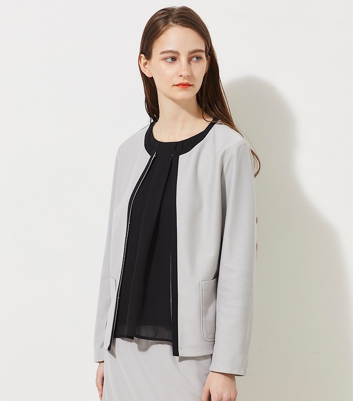 LE SOUK HOLIDAY ツイルノーカラージャケット_variation_2