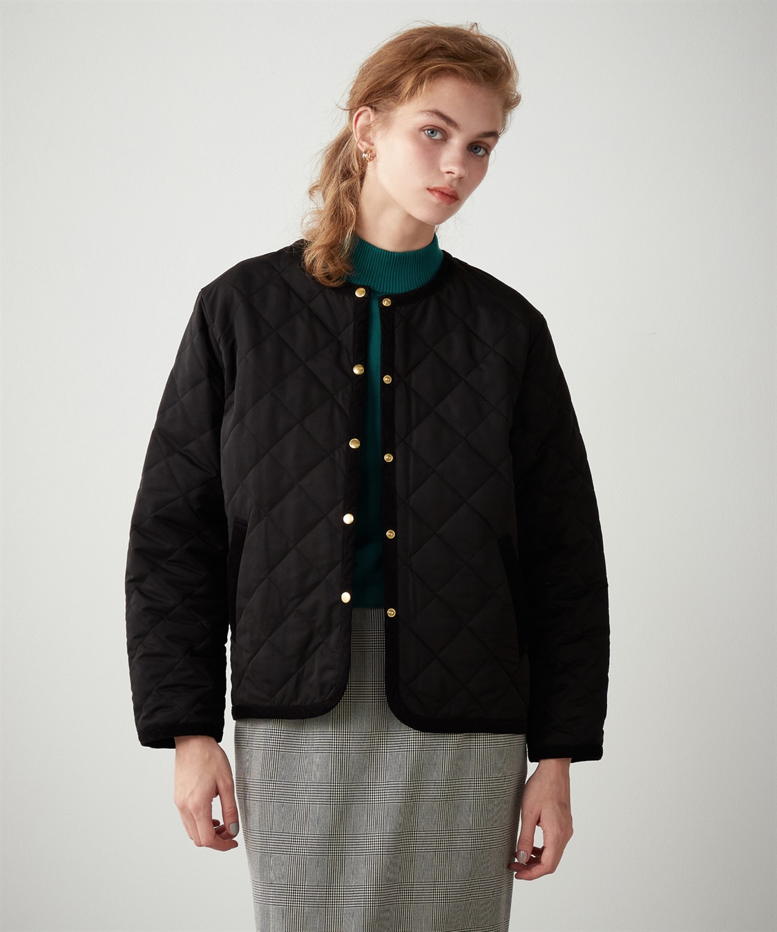 LE SOUK HOLIDAY ノーカラーキルトジャケット_variation_1