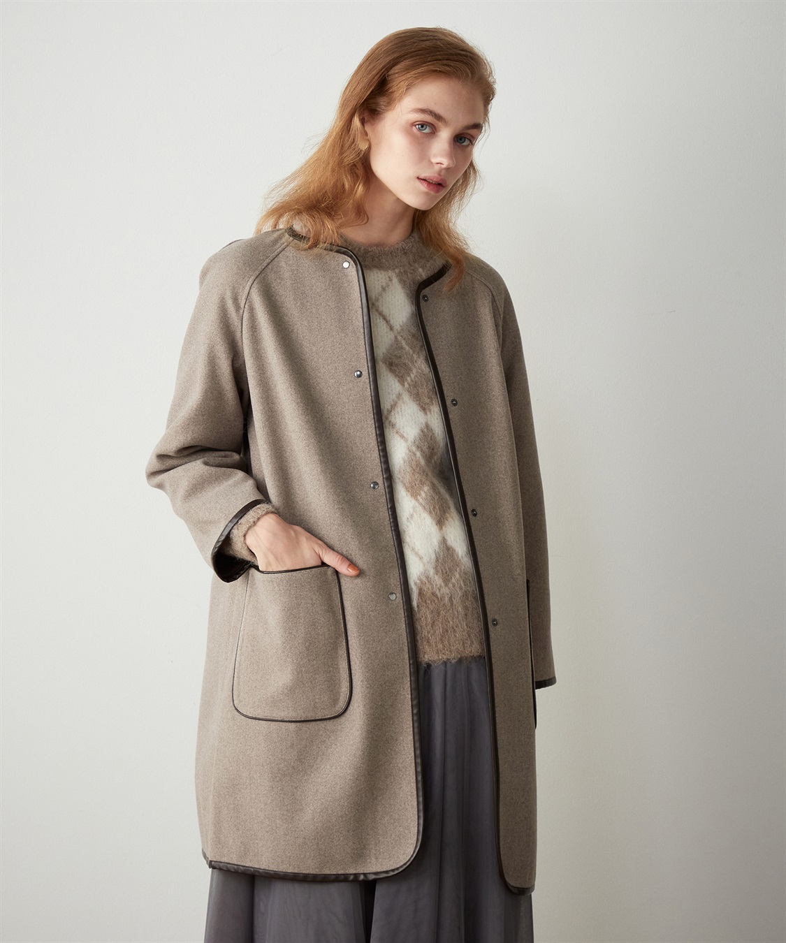 LE SOUK HOLIDAY パイピングノーカラーコート_variation_3