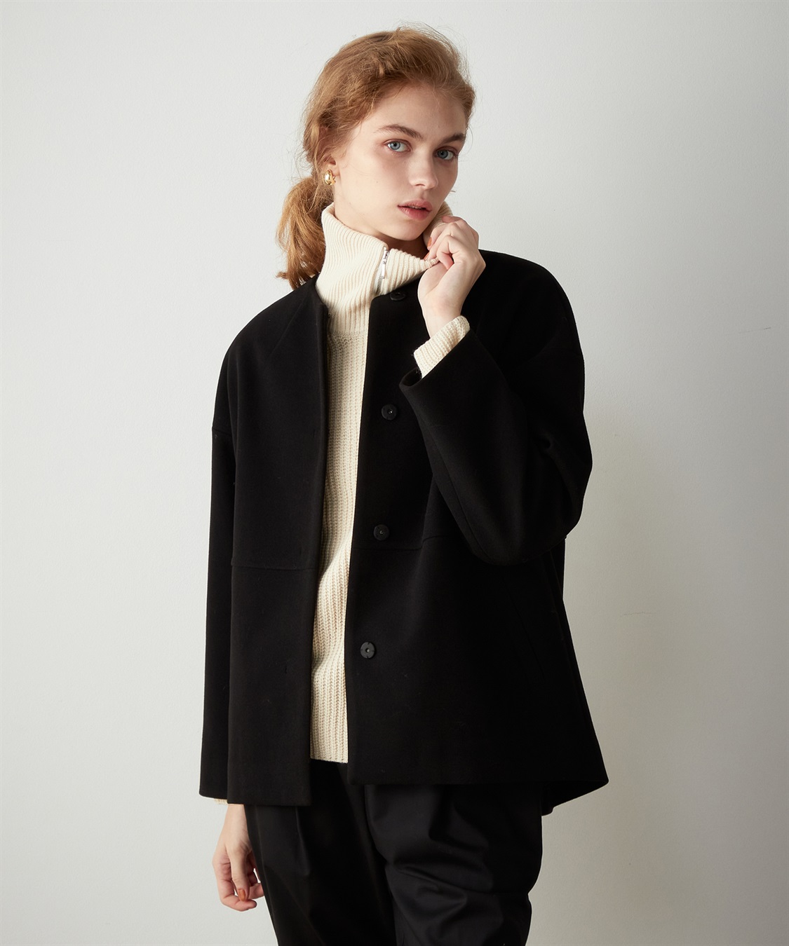 LE SOUK HOLIDAY ノーカラーショートコート_variation_1