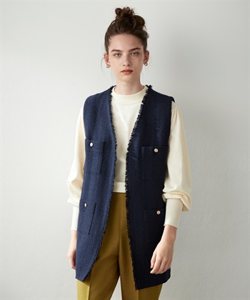 新品未使用タグ付70%OFF❣️DRESSTERIORのツイードジレ ツイードジレ LE SOUK HOLIDAY｜クロスプラス公式通販サイト