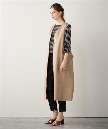 ロングジレ(ベージュ-M)