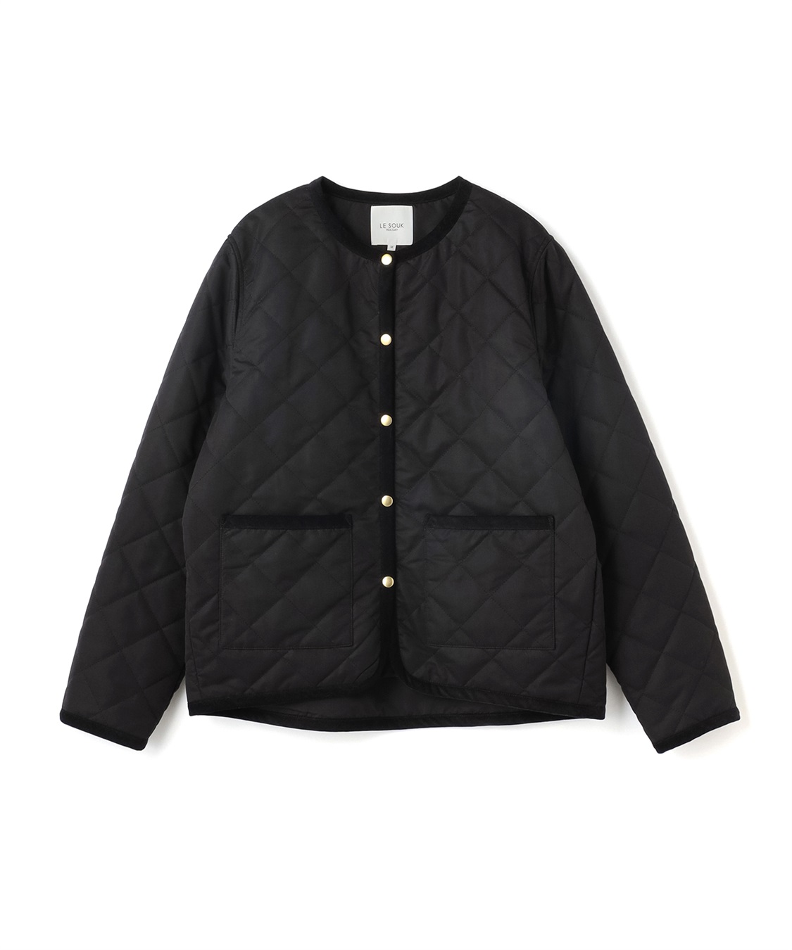 LE SOUK HOLIDAY ノーカラーキルトジャケット_variation_1