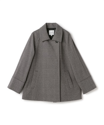 ステンカラー ショートコート(グレー-Ｍ)