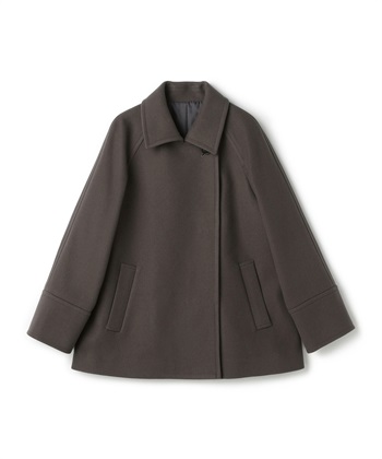 ステンカラー ショートコート(チャコール-Ｍ)