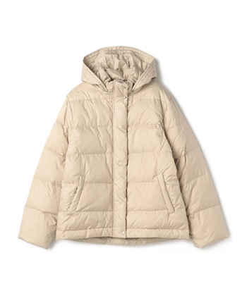 フード付き ダウンジャケット(ベージュ-Ｍ)