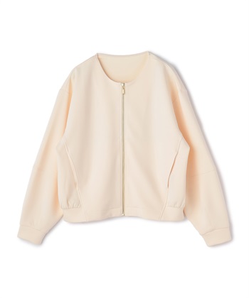 ノーカラージップブルゾン(アイボリー-M)