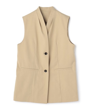 ノーカラージレ(ベージュ-M)