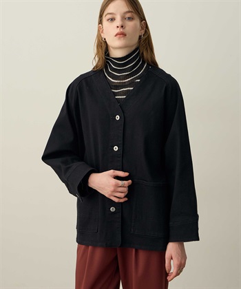 デニムカーデ(ブラック-M)