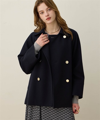スタンドショートコート(ネイビー-M)