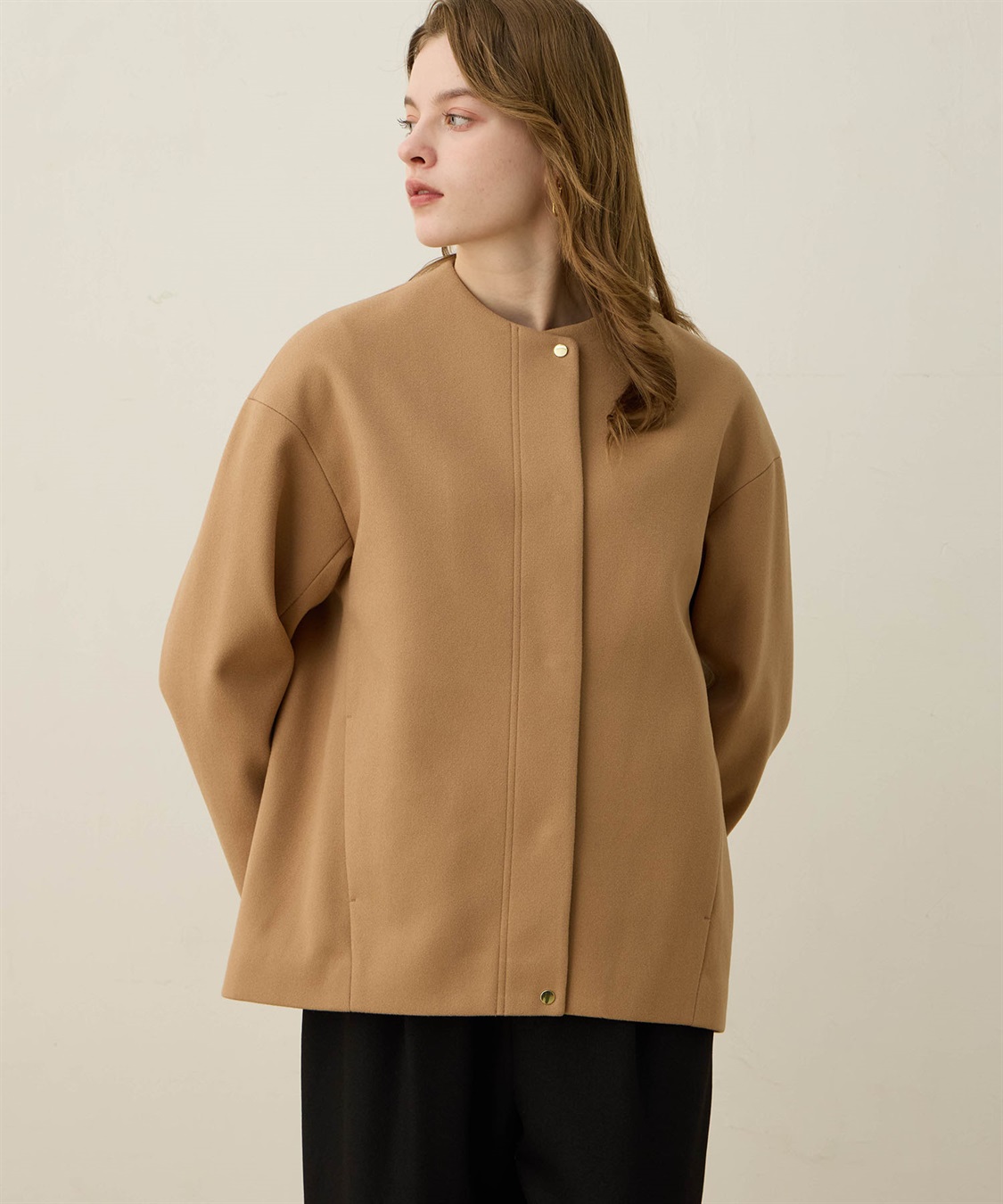 LE SOUK HOLIDAY ノーカラーショートコート_variation_3