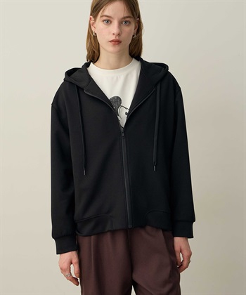 ワイドジップパーカー(ブラック-M)