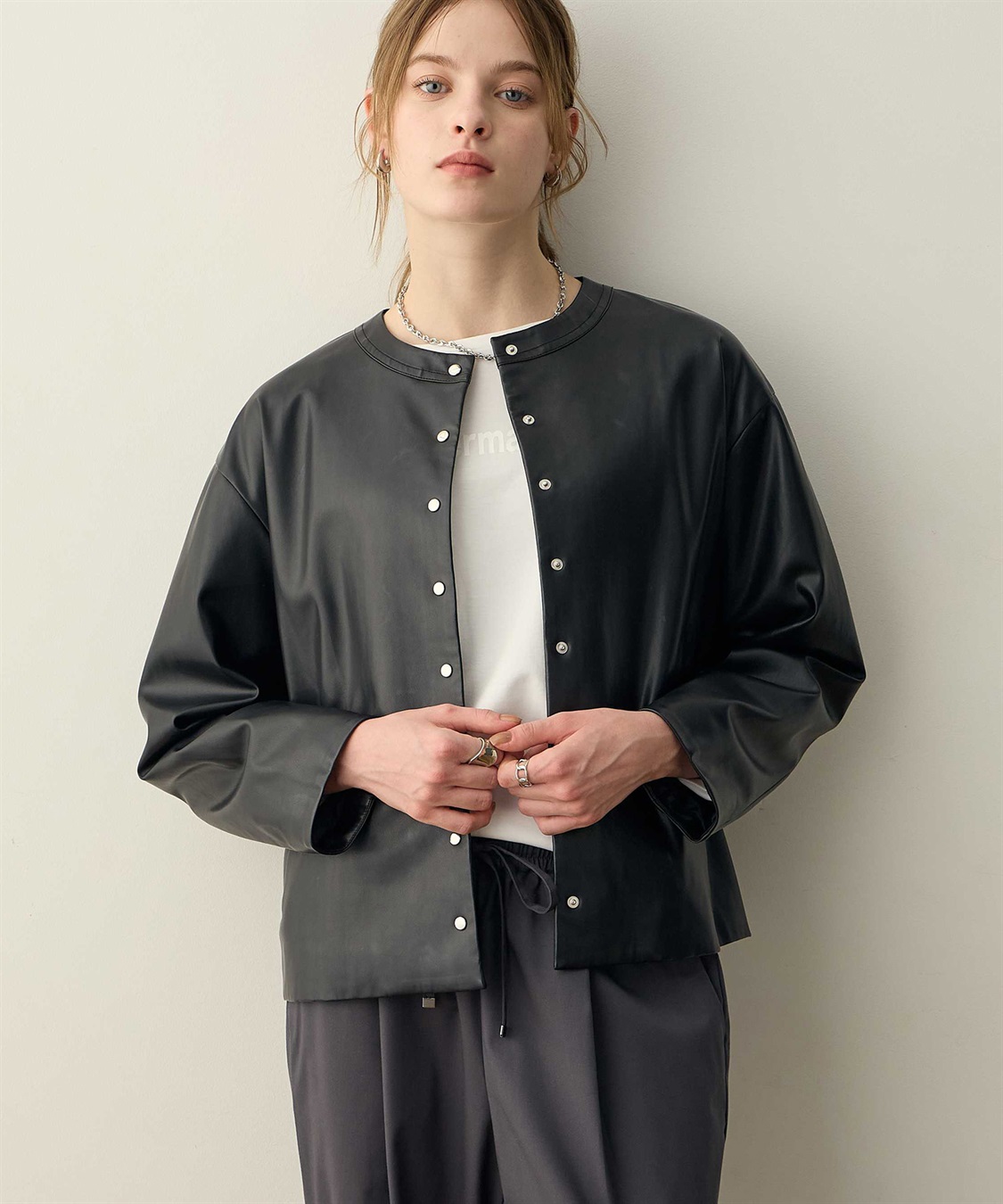 LE SOUK HOLIDAY フェイクレザーブルゾン_variation_1
