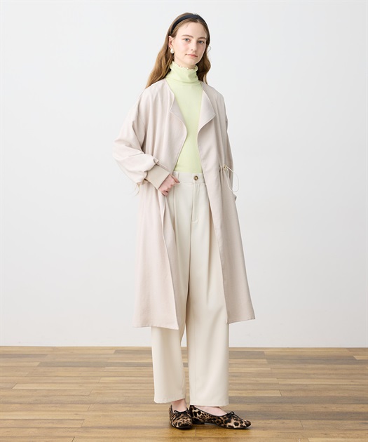 【WEB限定】リネンライクガウンロングコート