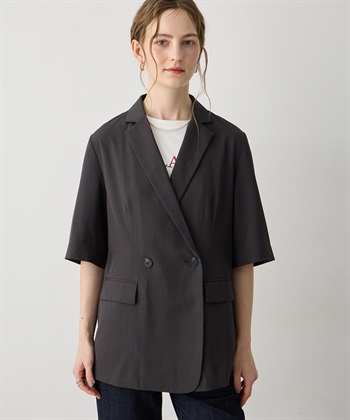 LE SOUK HOLIDAY リネンライクハーフスリーブジャケット【セットアップ対応】_variationthumb_1