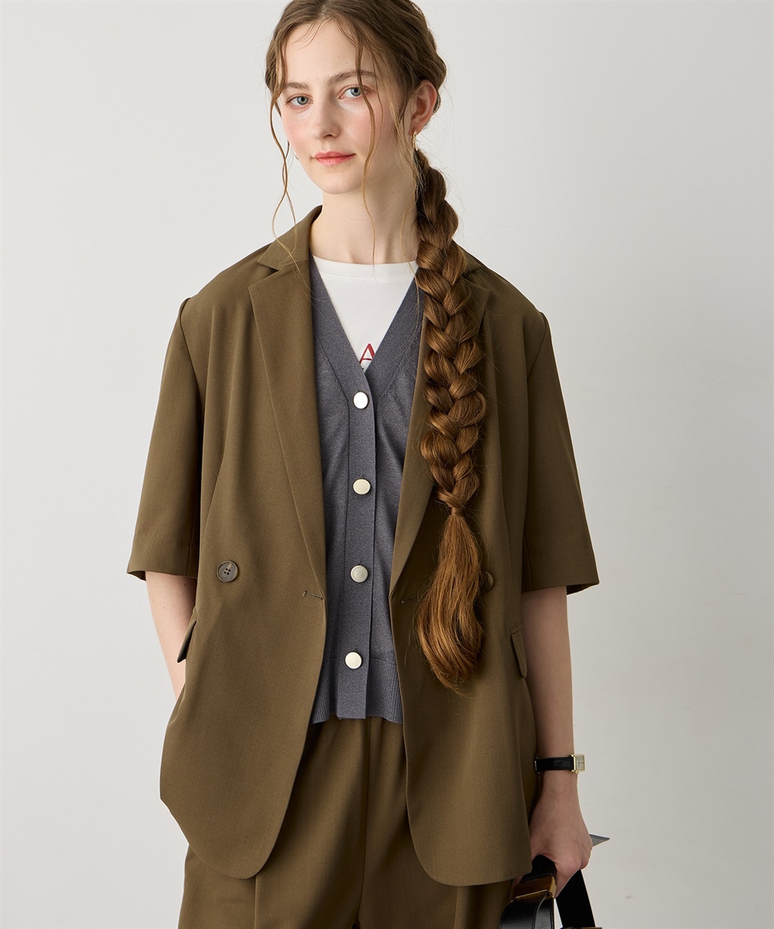 LE SOUK HOLIDAY リネンライクハーフスリーブジャケット【セットアップ対応】_variation_2