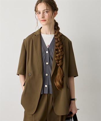 LE SOUK HOLIDAY リネンライクハーフスリーブジャケット【セットアップ対応】_variationthumb_2