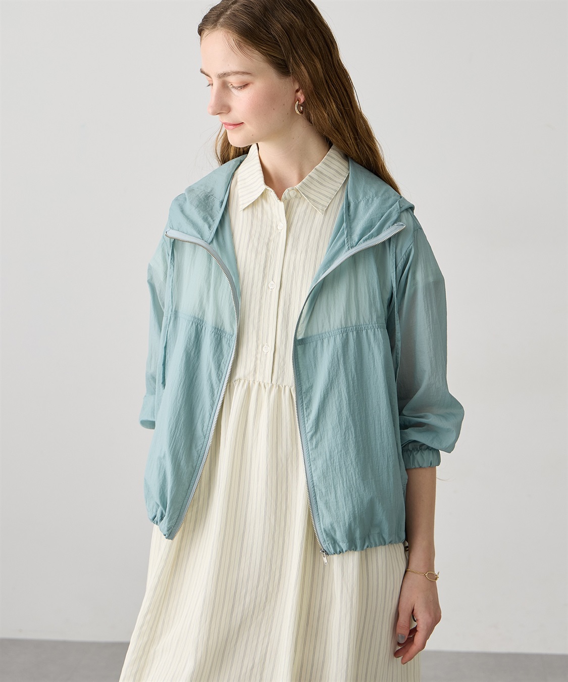 LE SOUK HOLIDAY シアーナイロンジップパーカー【接触冷感・UVカット】_main