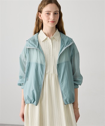 LE SOUK HOLIDAY シアーナイロンジップパーカー【接触冷感・UVカット】_variationthumb_1