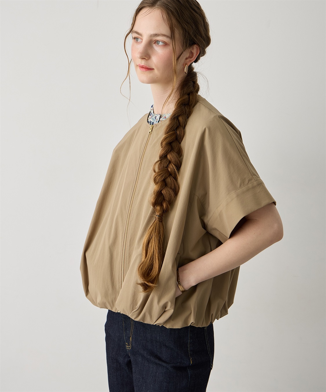 LE SOUK HOLIDAY ナイロンジップアップブルゾン【接触冷感】_main