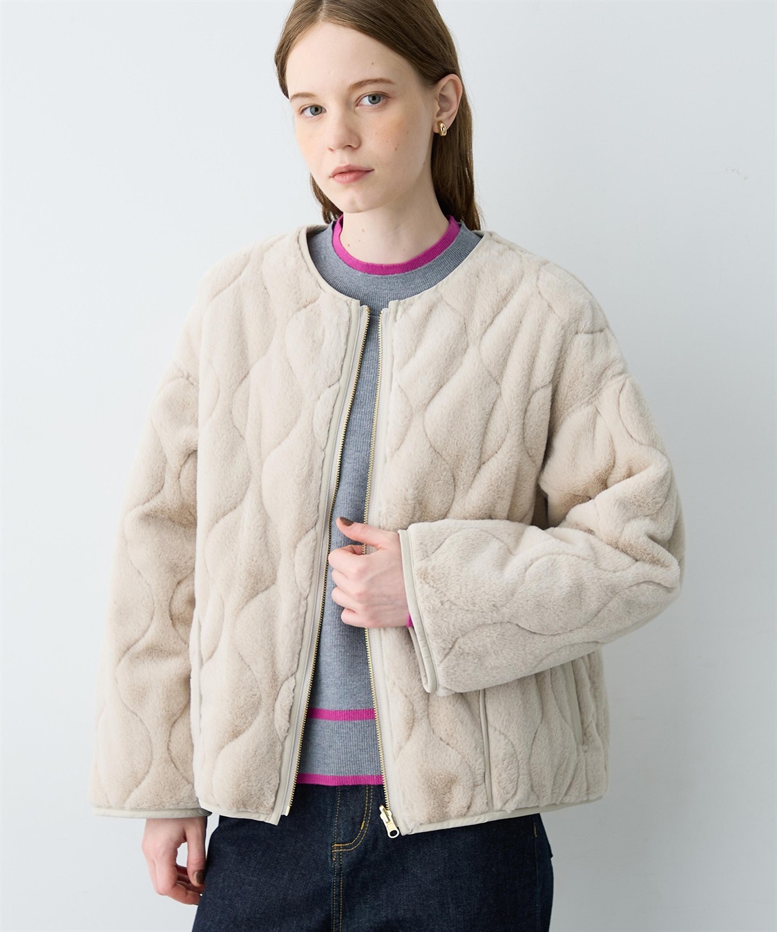 LE SOUK HOLIDAY 【WEB限定】中綿キルティングリバーシブルフェイクファージャケット_variation_2