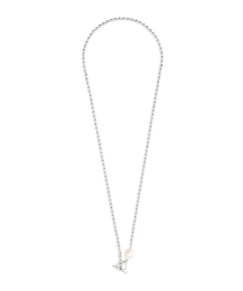 ボールチェーンラリエットネックレス(シルバー-フリー)