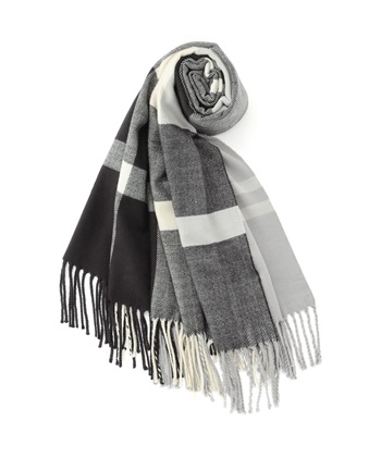 チェックストール(ブラック-フリー)