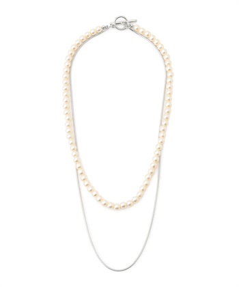 パールネックレス(シルバー-フリー)