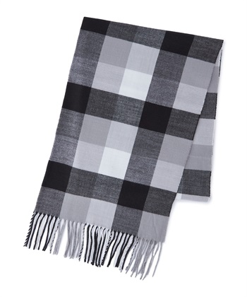 チェックストール(ブラック-フリー)